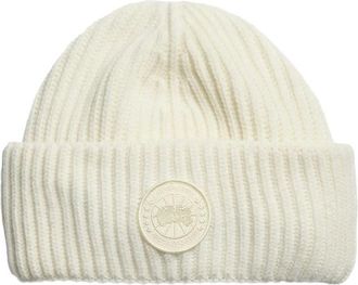 Canada Goose Logo-patch Ribbed-knit Beanie Hat