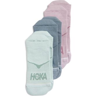 Hoka One One Run Assorted 3-Pack No-Show Socks in Sage /Slate Blue at Nordstrom, Size Medium