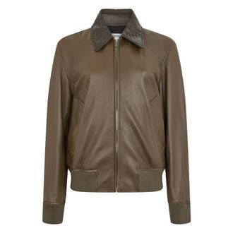 Bottega Veneta Jassen, Dames, Bruin, S, Leren Jas