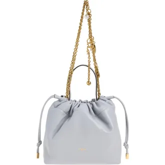Chlo&eacute; Mini Icons Leather Shoulder Bag in Greyish Blue at Nordstrom