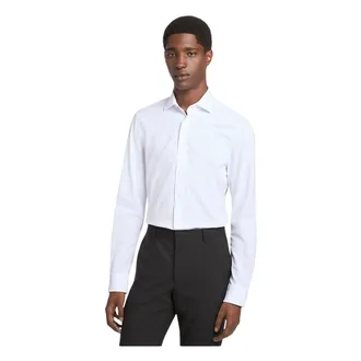 Michael Kors Formal Shirts, male, White, Size: 3XL Slim-Fit Tech Knit Shirt