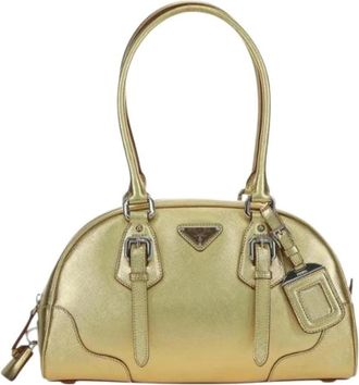 Prada Pre-owned Vintage Handbag - Dames - Vintage Handtas - Geel - ONE Size - Leer - Vintage