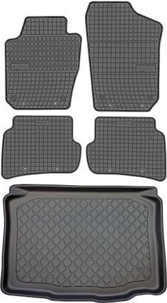 OEM Juego De Alfombrillas De Goma Para Coche Y Alfombrilla Para Maletero Para Seat Ibiza Iv Hatchback (desde Mayo De 2008 Hasta Mayo De 2017)