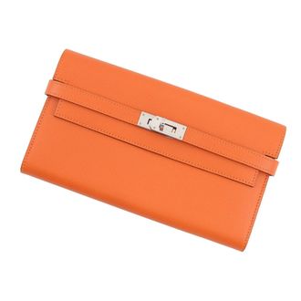 Herm&egrave;s Orange Epsom Leather Coin Purse/Coin Case (Pre-Owned)