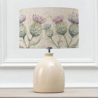 Voyage Maison Leura Table Lamp With Thistle Glen Eva Lampshade in Cream
