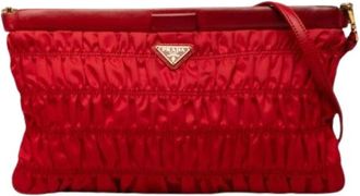 Prada Pre-owned Vintage Crossbody Bag - Dames - Vintage Clutch - Rood - ONE Size - Leer - Vintage
