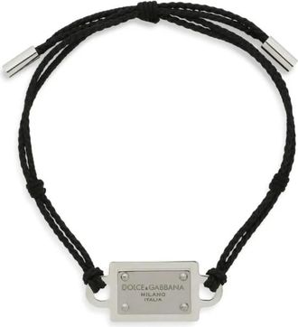 Dolce & Gabbana Bracelets, male, Gray, ONE SIZE, DG Plaque Bracelet