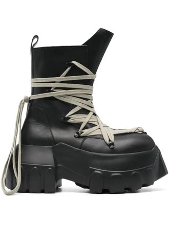 Rick Owens Megalace Mega Tractor boots - men - Calf Leather/Rubber/Polyethylene vinyl acetate (PEVA)/Calf Leather - 43 - Black