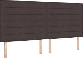 vidaXL LED Headboard with LED Strip Lights Dark brown 200 cm Fabric vidaXL