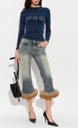 Balenciaga T-shirt With Print, Womens, Navy Blue