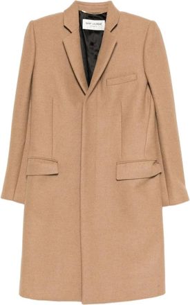 Saint Laurent Cappotto con bottoni - Marrone