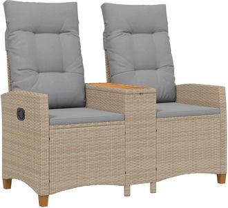 vidaXL Banco Reclinable Con Mesa 2 -seater 126 X 65 X 112 Cm Vidaxl