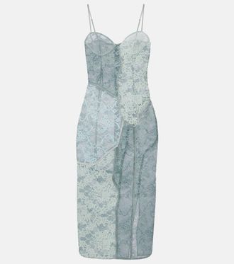 Acne Studios Paneled cotton-blend lace midi dress