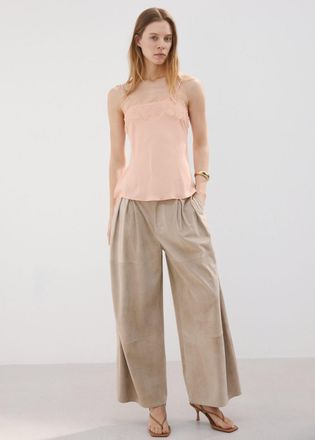 Mango Top bordo pizzo rosa - Donna - XXS - MANGO