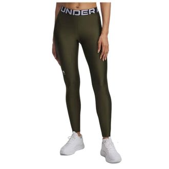 Under Armour Womens HeatGear Authentics Leggings, Expedition Green/White, S