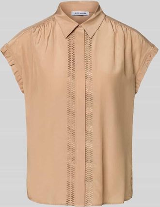 More & More More & More Regular Fit Bluse mit verdeckter Knopfleiste in Taupe, Gr&ouml;&szlig;e 34