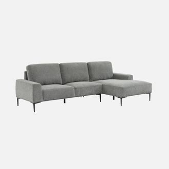 Sweeek Sof&aacute; De Tela Y Metal Con Esquina Derecha, 3 Plazas