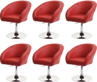 Hhg [nunca Usado] Lote De 6 Sillas De Comedor Hhg-247, Silla De Cocina Silla Giratoria Silla De Sal&oacute;n, Giratoria Regulable En Altura, Imitaci&oacute;n De Cuero B