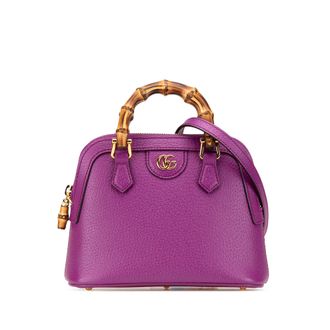 Gucci Pre-owned Womens Bamboo 1947 Mini Top Handle Bag - Fuschia Leather - One Size