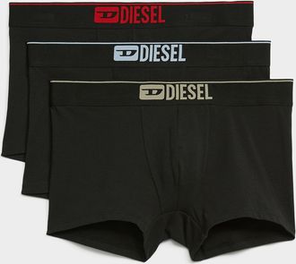 Diesel Mens 3 black stretch trunks Cotton 3-pack