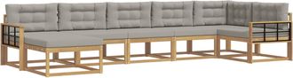 vidaXL Conjunto De Sof&aacute;s De Exterior 7 Uds. Blanco Y Gris Claro Vidaxl