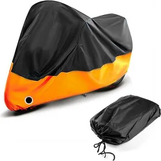 OEM Funda Moto Scooter, Impermeable, Impermeable Moto Exterior, 265 X 105 X 125 Cm, Universal, Resistente Polvo, Impermeable Moto, Negro, Naranja