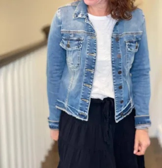 Kut from the Kloth Kara Long Sleeve Jacket In Vitalization Wash