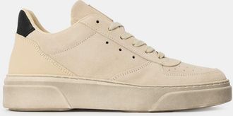 Steve Madden Mens Brent Lace Up Low Top Sneakers in Beige/Beige - Size UK 11