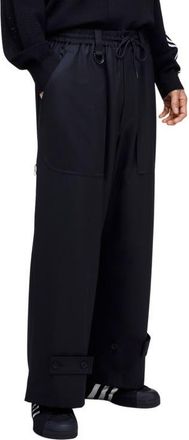 Yohji Yamamoto Sport Uniform Oversize Wide Leg Drawstring Pants in Black at Nordstrom, Size X-Large