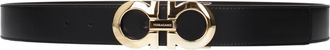 Ferragamo Herens Riem Leer Zwart/Hickory