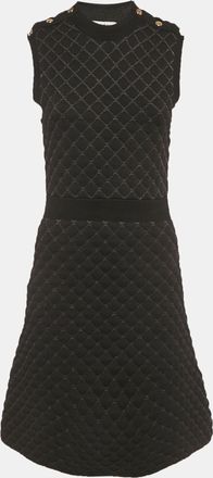 Sandro Black Nylon Quilted Mini Dress