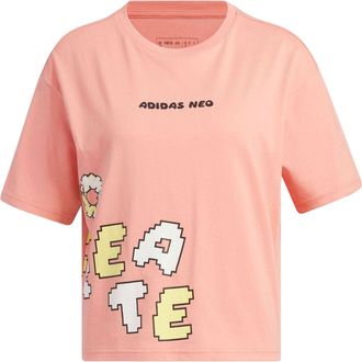 adidas (WMNS) adidas Neo Graphic Short Sleeve T-Shirt Asia Sizing Pink IK5152