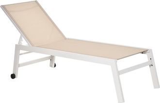 OUTSUNNY Tumbona reclinable 169x65x102 cm beige