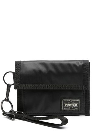 Porter-Yoshida & Co. Portafoglio tri-fold con applicazione - Nero