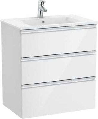 Roca Roca - Pack Unik Mueble Base De 3 Cajones + Lavabo Central The Gap Color: Blanco Brillo - Medidas: 705x460x763 Mm