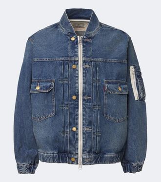 sacai Giacca bomber di jeans
