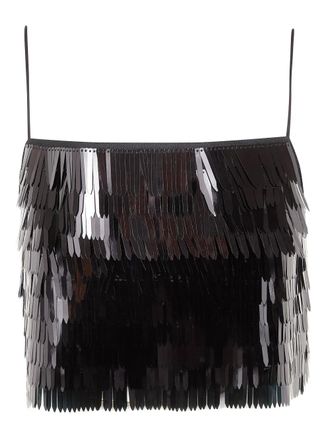 Self Portrait Top con paillettes - Nero