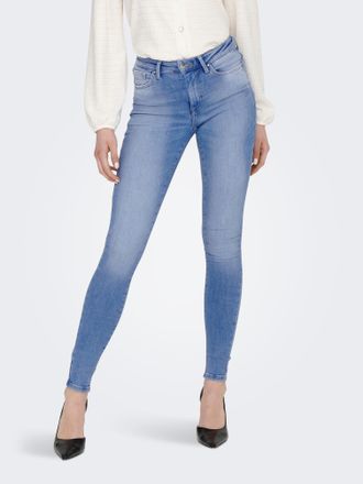 Only Skinny-fit-Jeans ONLY ONLPOWER MID PUSH UP SK REA934, Damen, Gr. XS (34), L&auml;nge 34, blau (special bright blau denim), Denim/Jeans, Obermaterial: 92% B