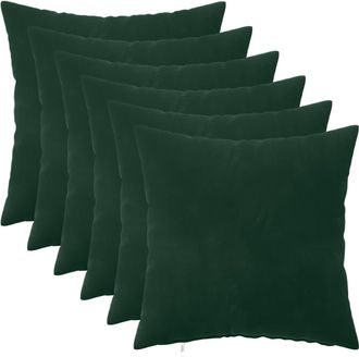 vidaXL Coj&iacute;n Con Almohada Heerlen 6 Uds. Verde Oscuro Terciopelo Vidaxl