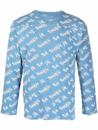 ERL T-shirt con stampa - Blu