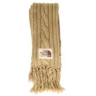 Gucci Pre-owned Scarves, female, Beige, Size: ONE SIZE Pre-owned Wool Scarf