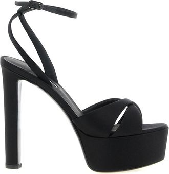 Le Silla Odette Sandaal - Dames - Sandalen met hakken - Zwart - 40 EU - Leer - Schoenen