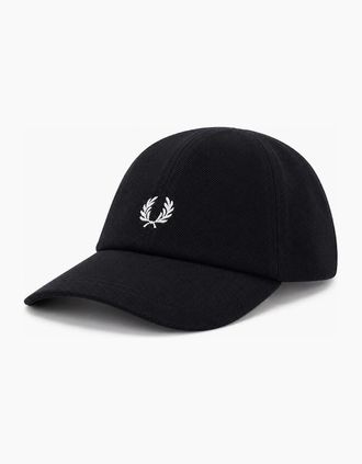 Fred Perry Mens Fred Perry Piqu&eacute; Classic Cap Black/Snow White - Size: ONE size