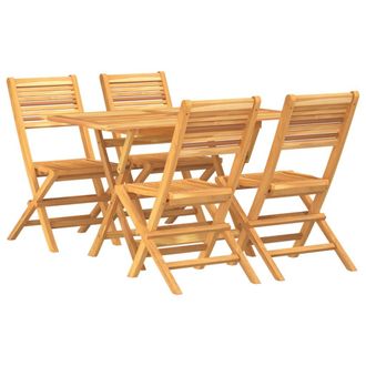 vidaXL Vidaxl - Juego De Comedor Para Jard&iacute;n 5 Piezas Madera Maciza De Teca
