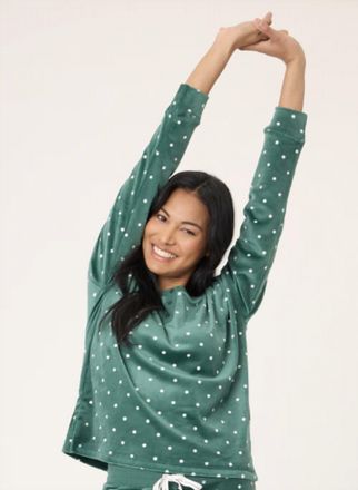PJ Salvage Lets Get Toasty Long Sleeve Top In Green