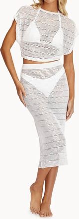 PQ Swim Crotchet Midi Skirt In Cream