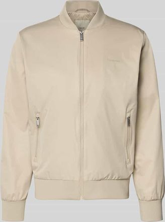 Calvin Klein Bomberjacke mit Rei&szlig;verschlusstaschen Modell MATTE in Sand, Gr&ouml;&szlig;e XXL