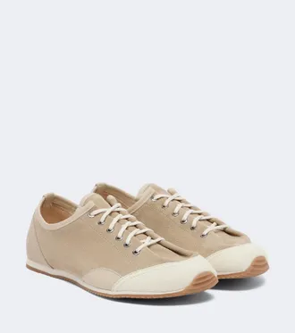 Christophe Lemaire Gummy Grips leather-trimmed suede sneakers