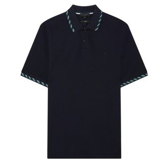 Ted Baker Ss House Check Jacquard Navy Polo Shirt