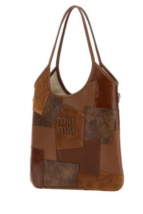 Miu Miu Womens Multicolor Leather Handbag Cognac Borse A Mano Bag